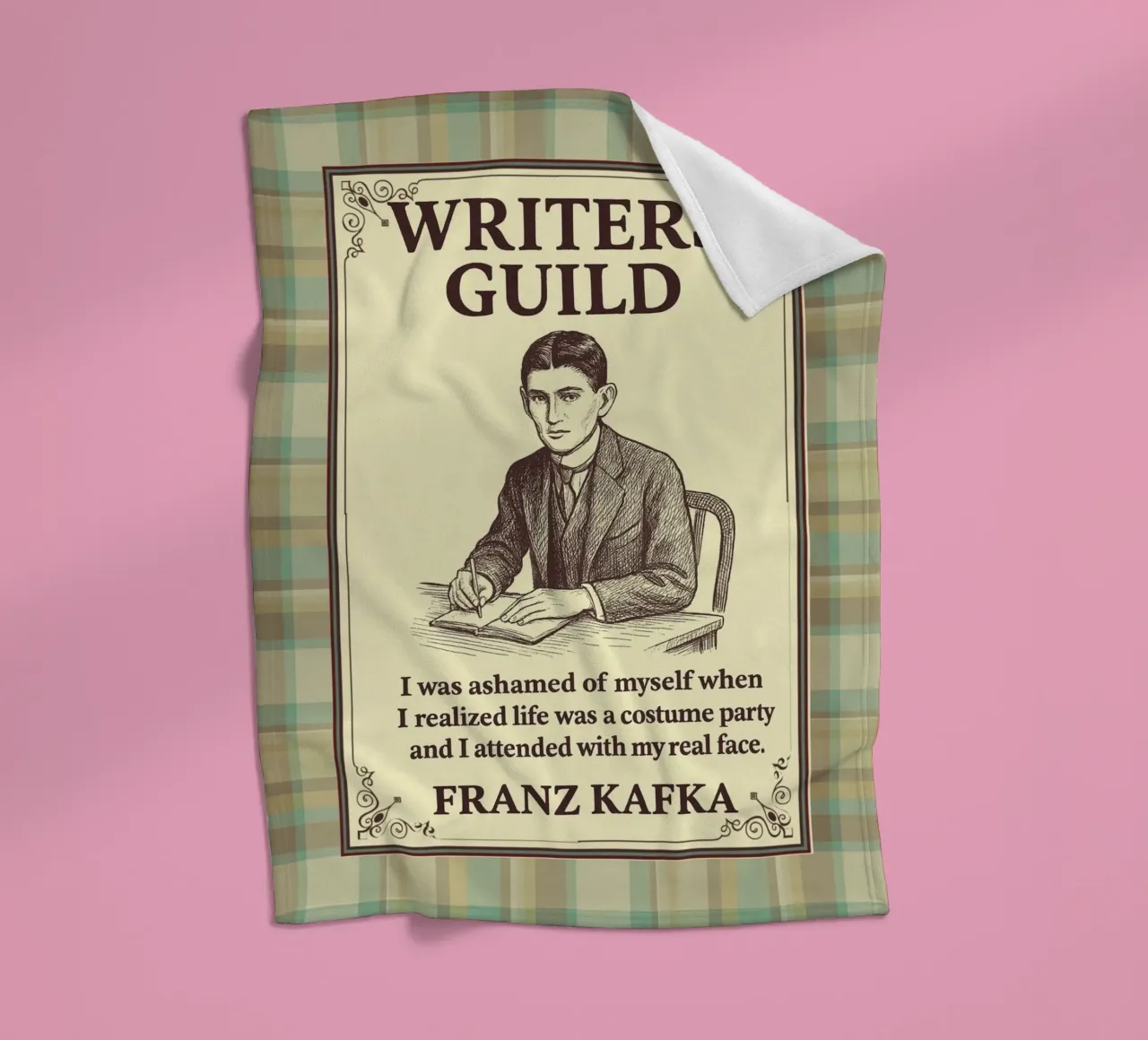 Gilda degli scrittori - Franz Kafka coperta in pile da Taika Tori Art