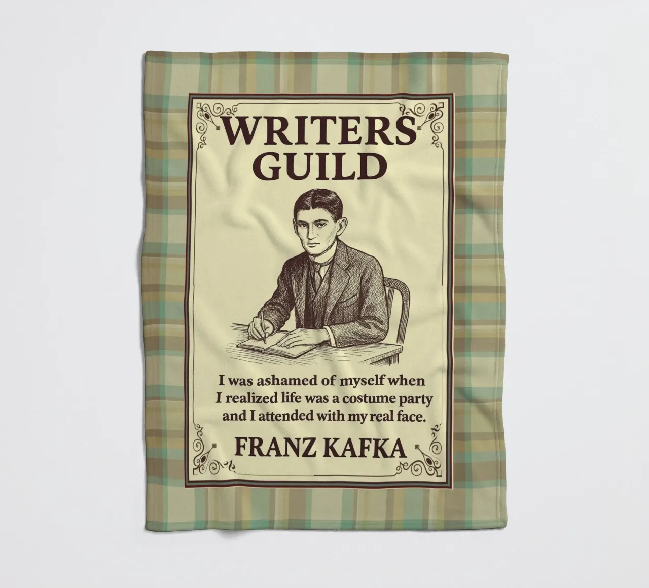 Gilda degli scrittori - Franz Kafka coperta in pile da Taika Tori Art