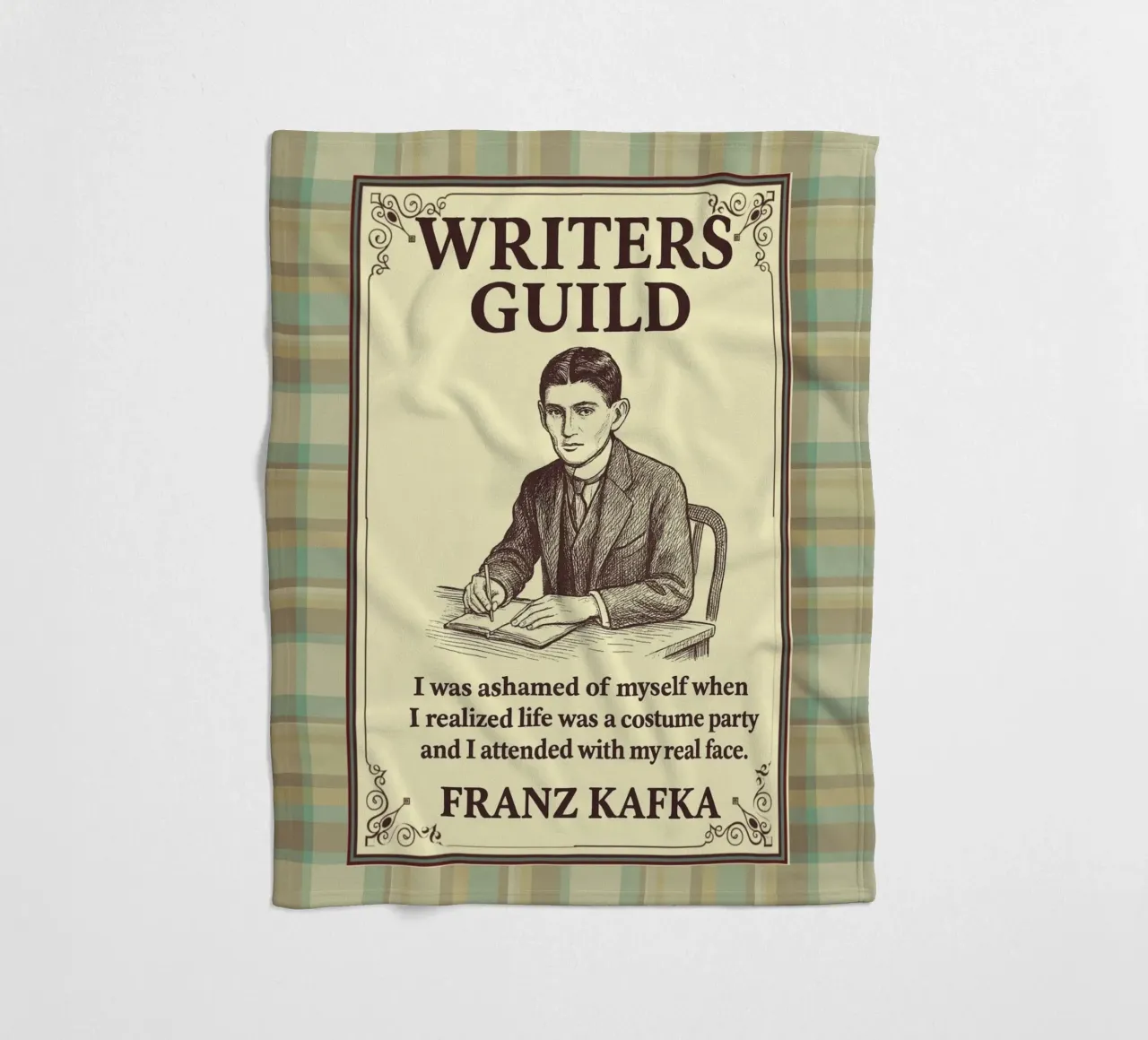 Gilda degli scrittori - Franz Kafka coperta in pile da Taika Tori Art