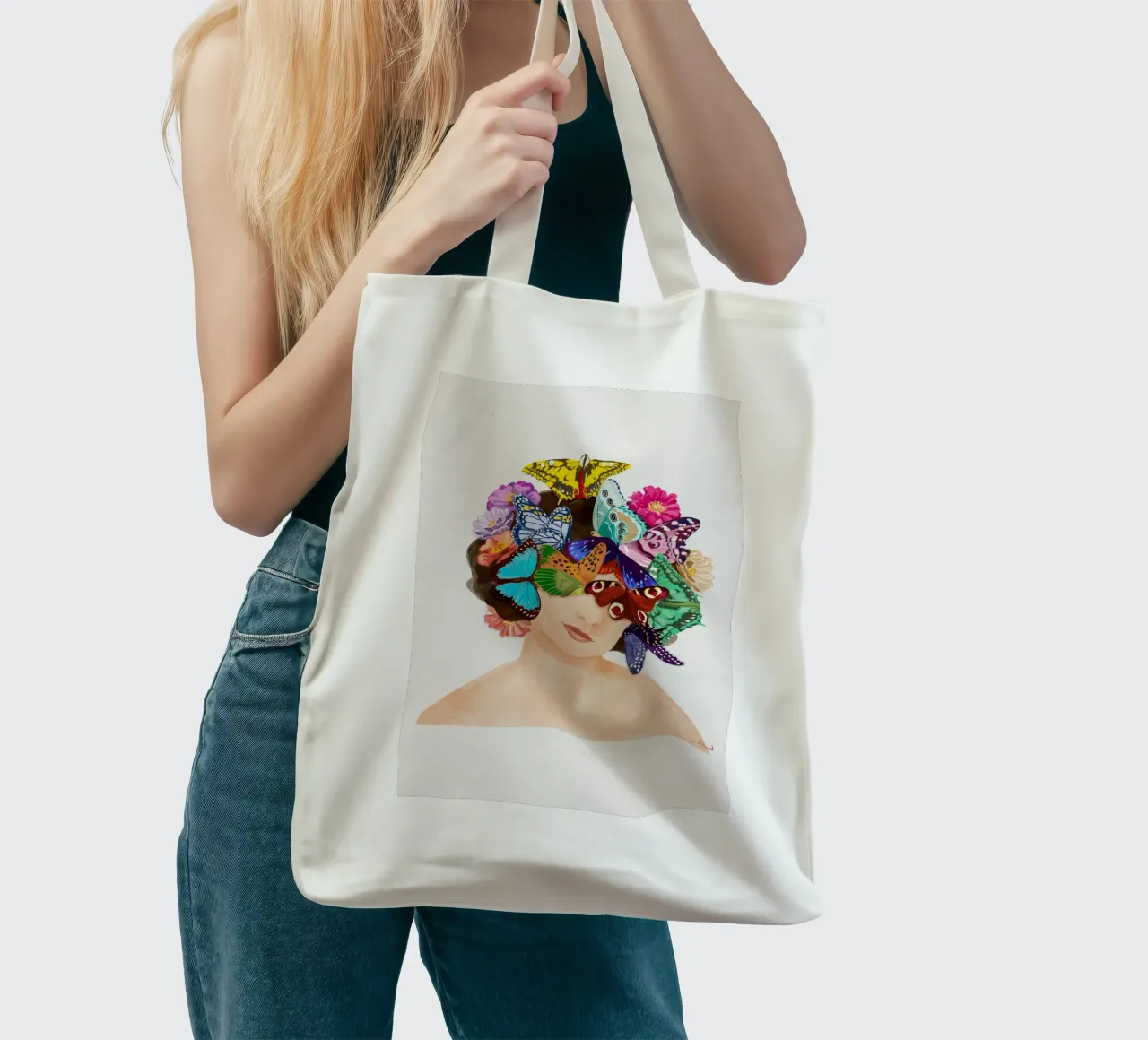 Fluttering Thoughts borsa in juta da Goed Blauw