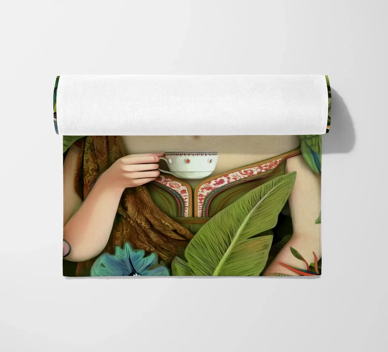 Frida – La Reina del Paraíso beach towel by Clara August