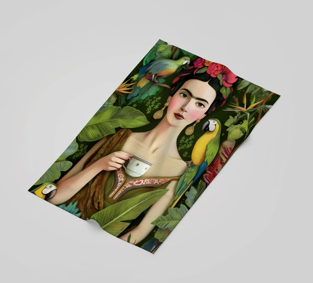 Frida – La Reina del Paraíso beach towel by Clara August