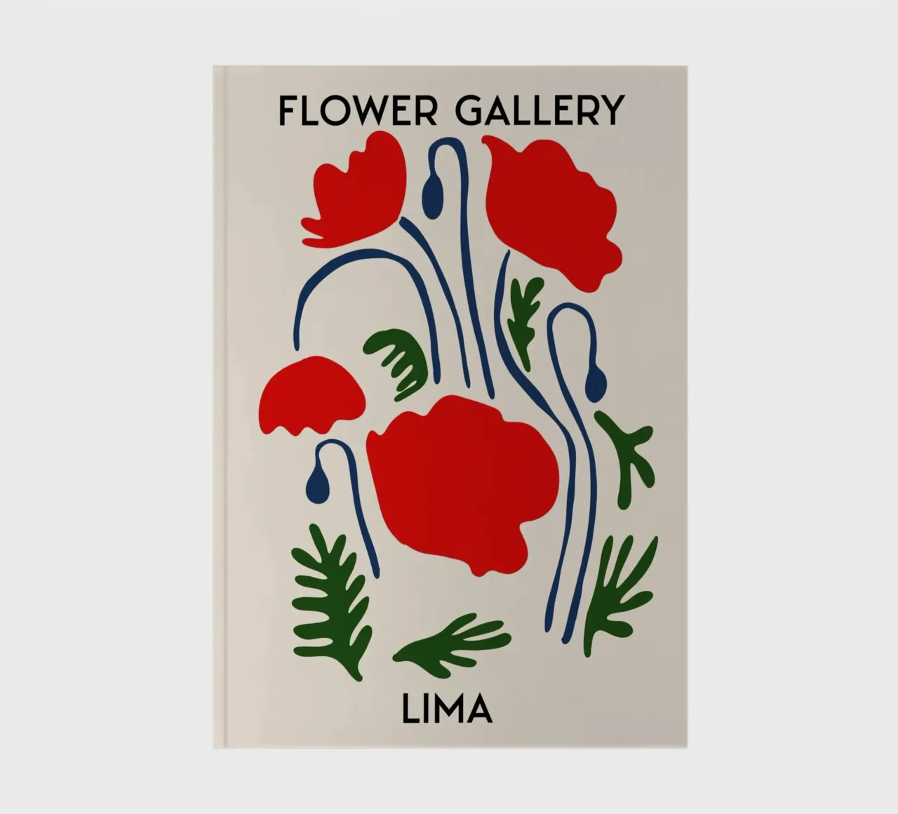 Lima Flower Gallery - Red Poppy Abstract Art Print notebook by homdeco