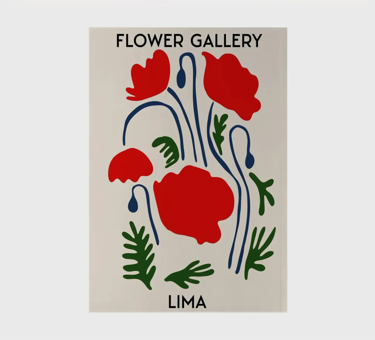Lima Flower Gallery - Red Poppy Abstract Art Print notebook by homdeco