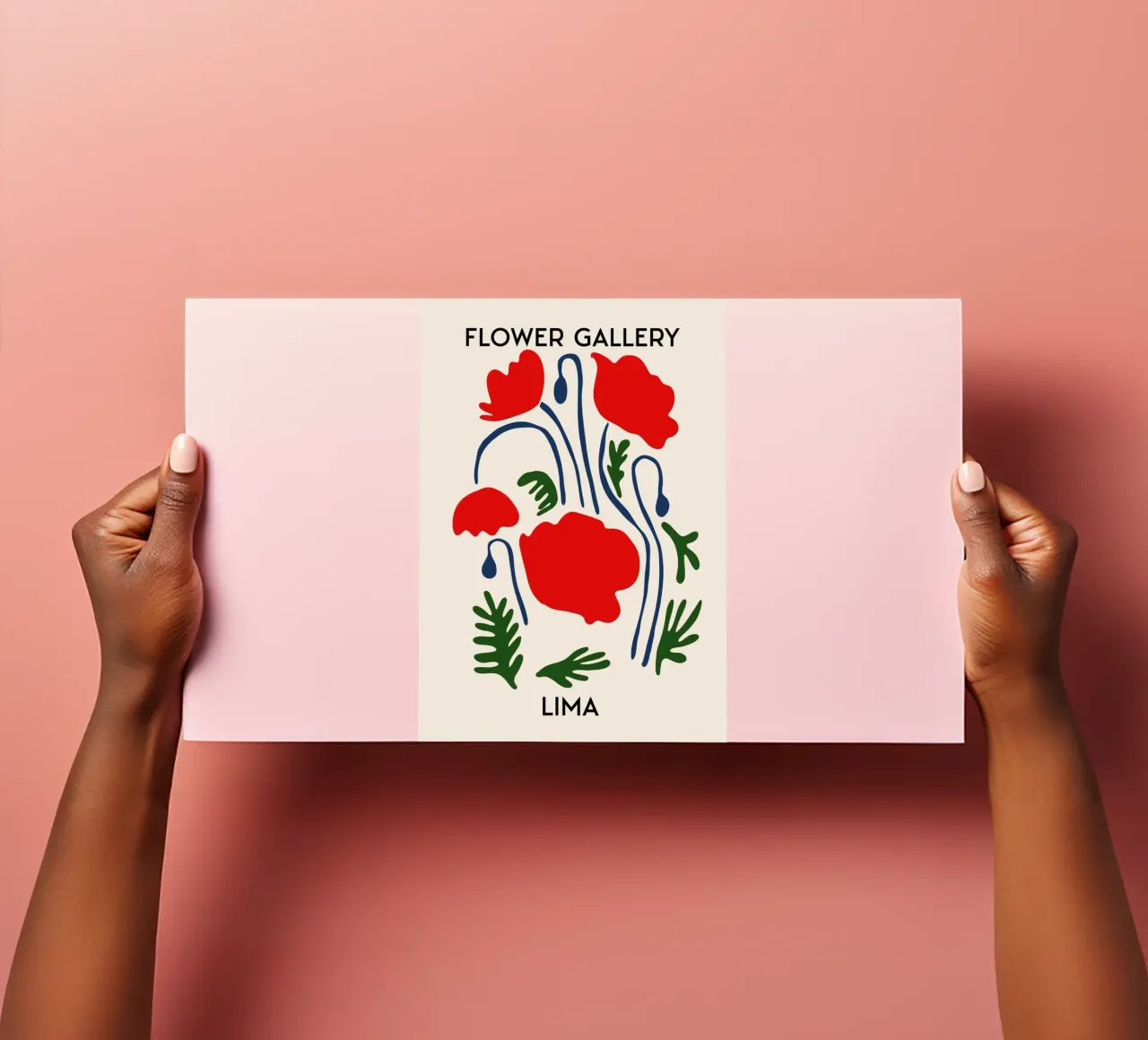 Lima Flower Gallery - Red Poppy Abstract Art Print sticker sheet by homdeco