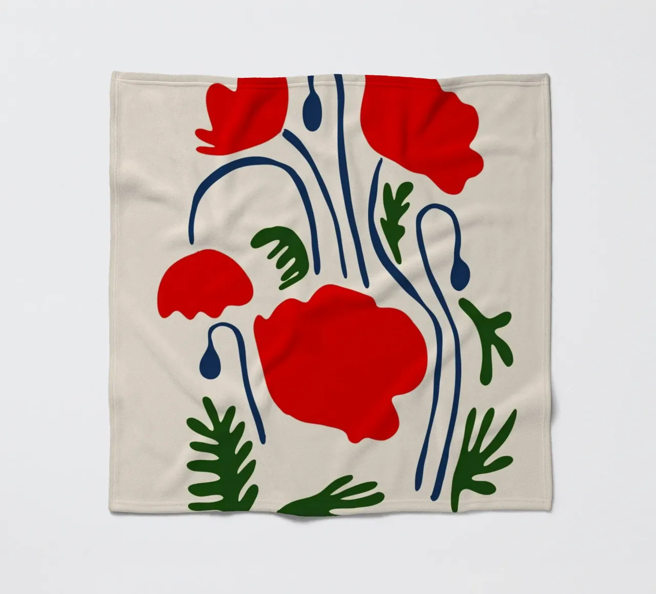 Lima Flower Gallery - Red Poppy Abstract Art Print fleece blanket by homdeco