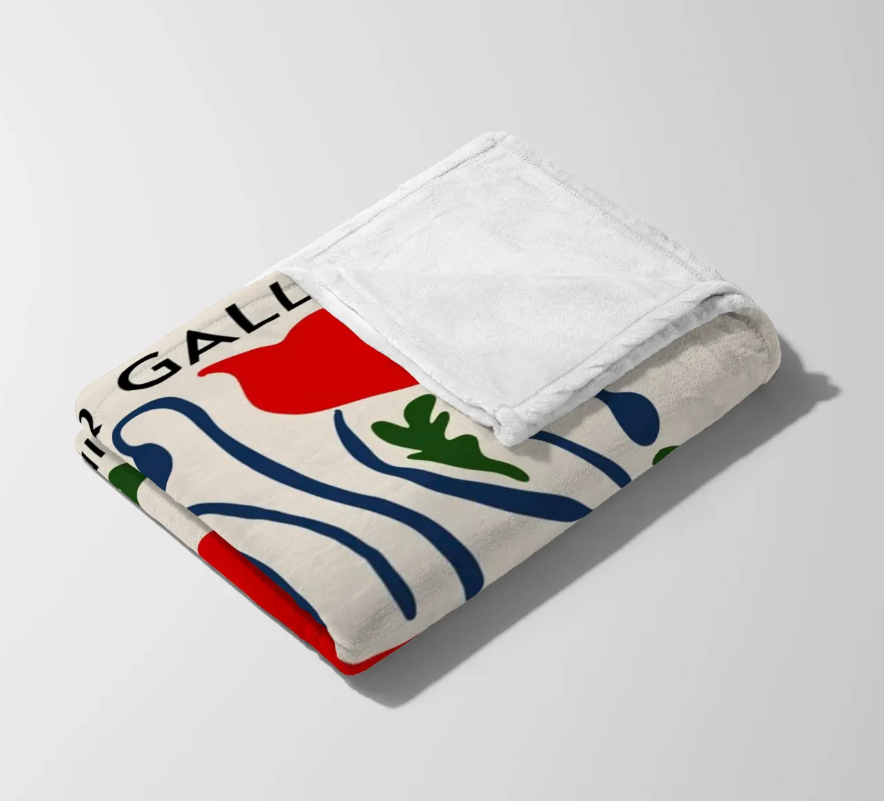 Lima Flower Gallery - Red Poppy Abstract Art Print fleece blanket by homdeco