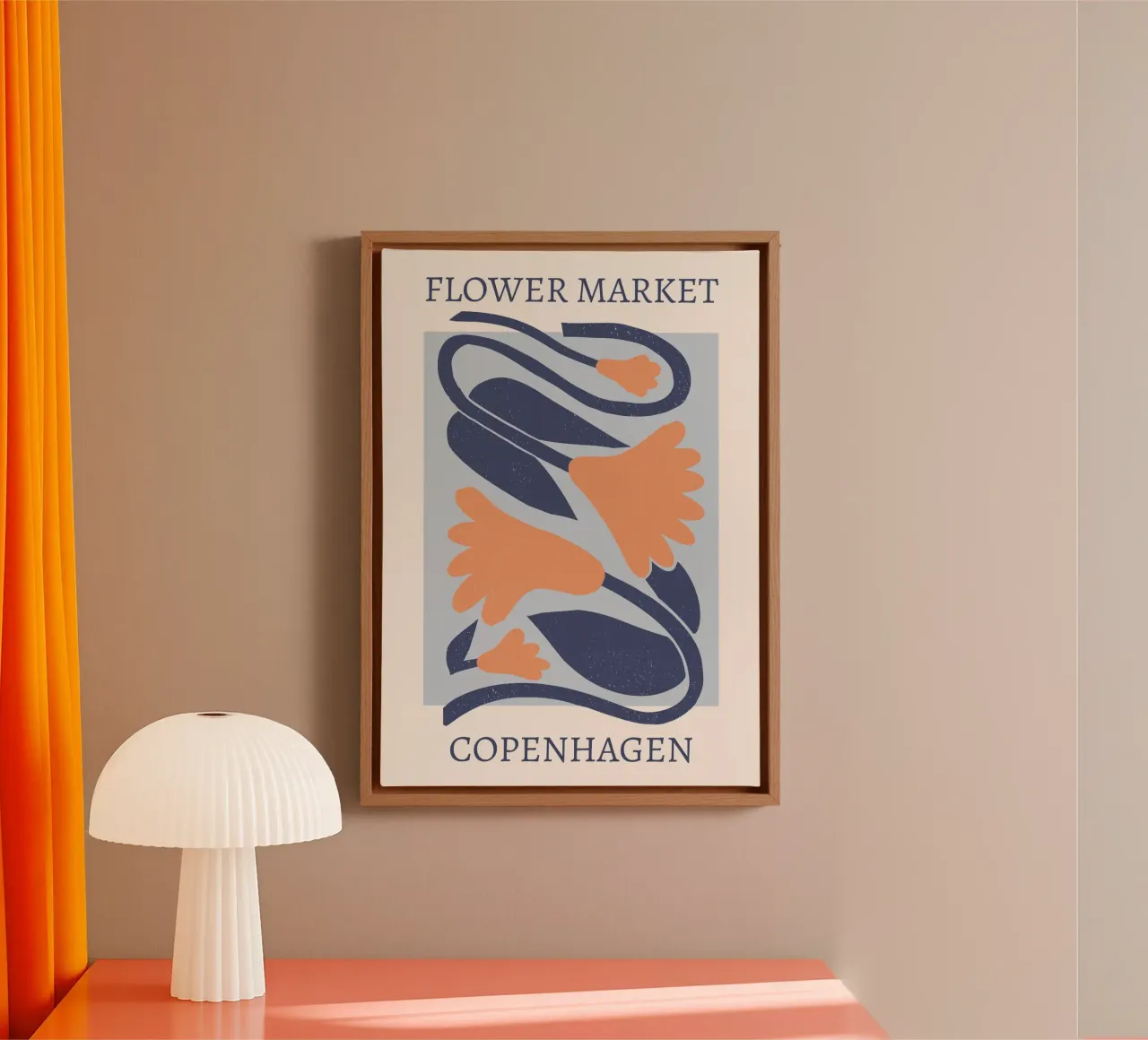 Aarhus Blomster og Planter - Levendige Deense bloemenprint canvas met Baklijst van homdeco