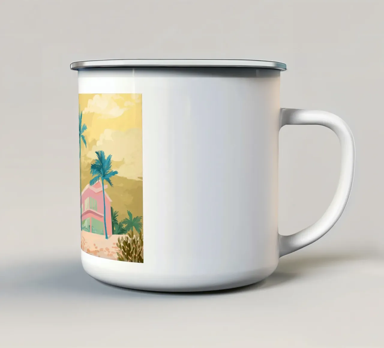 The Pink House tazza in smalto da Goed Blauw