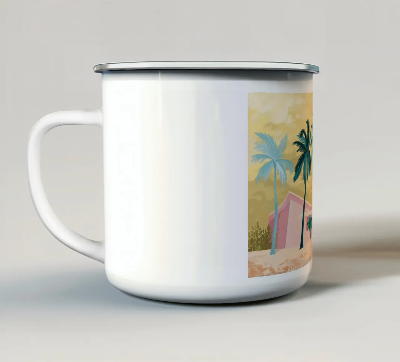The Pink House tazza in smalto da Goed Blauw