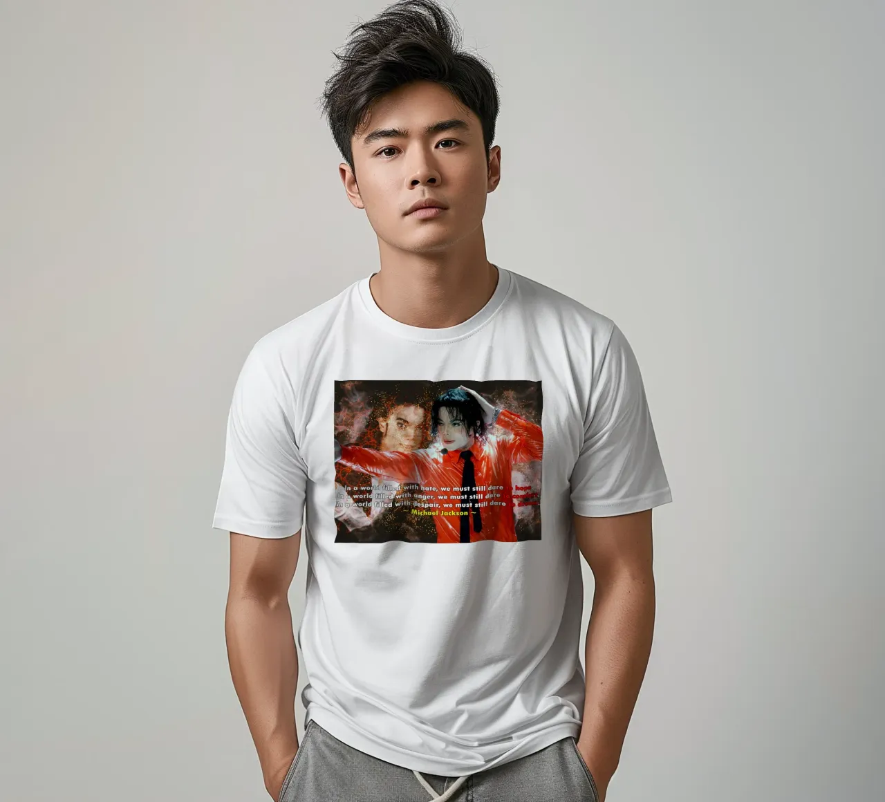 Michael Jackson In un mondo t-shirt da Abasa Inaraya