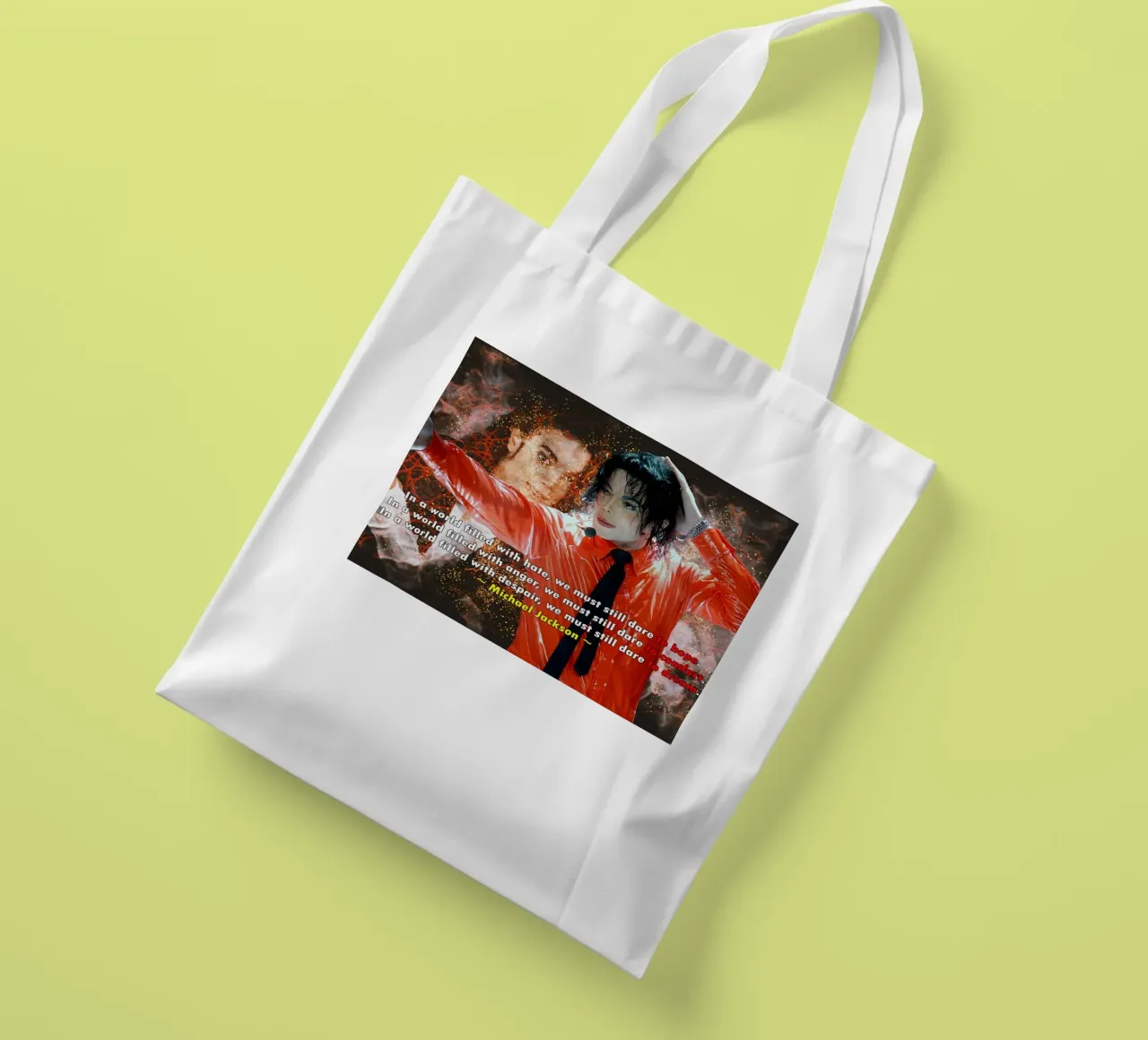 Michael Jackson In un mondo borsa in juta da Abasa Inaraya
