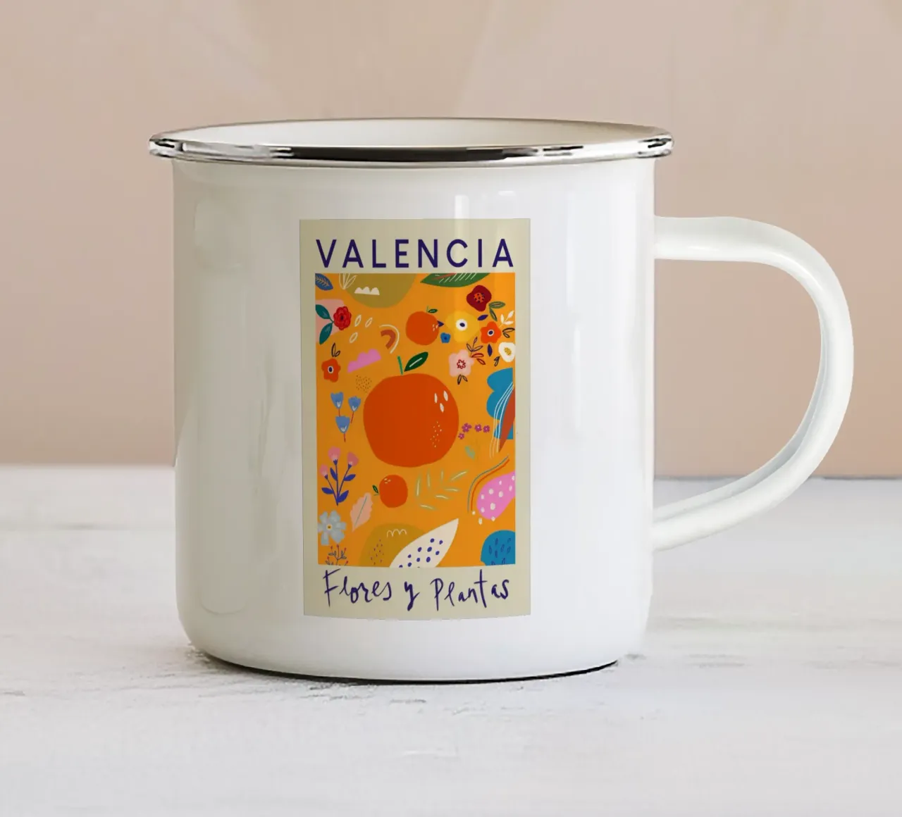 Fiori e piante di Valencia - Agrumi e fiori vivaci in Spagna tazza in smalto da homdeco