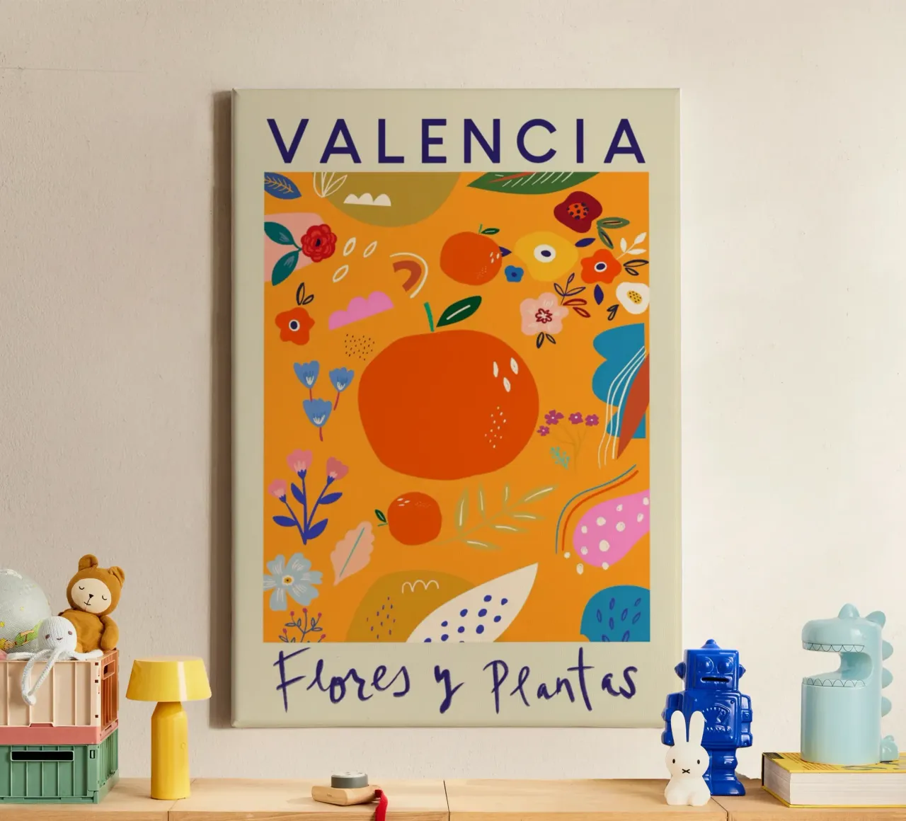 Fiori e piante di Valencia - Agrumi e fiori vivaci in Spagna tela con Cornice a cassetta da homdeco