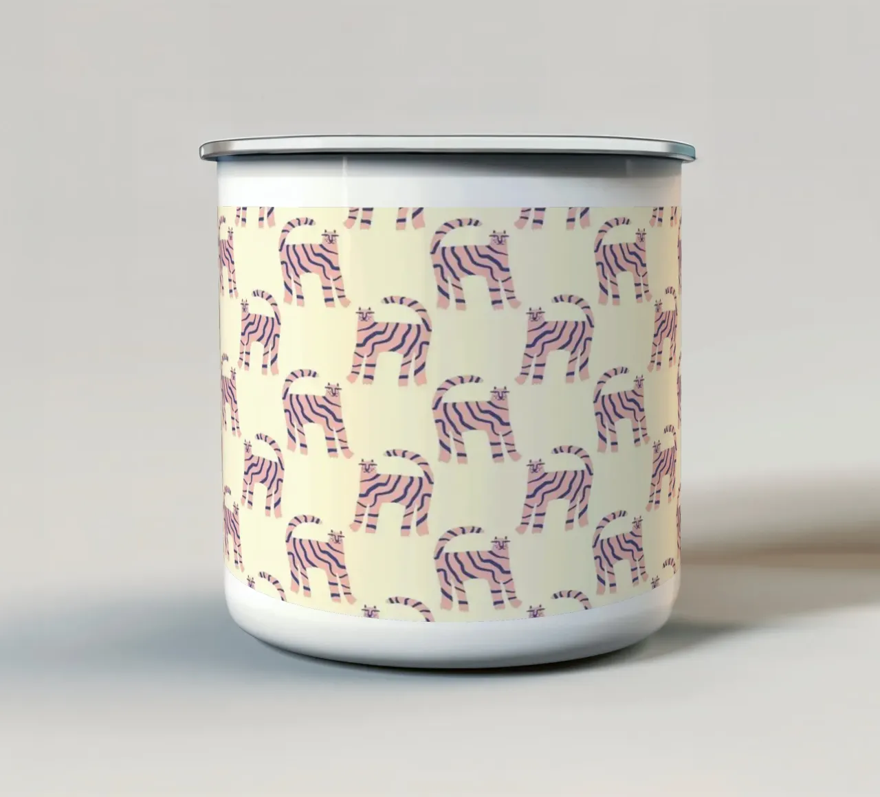 Pink Tiger Pattern emaille mok van treechild