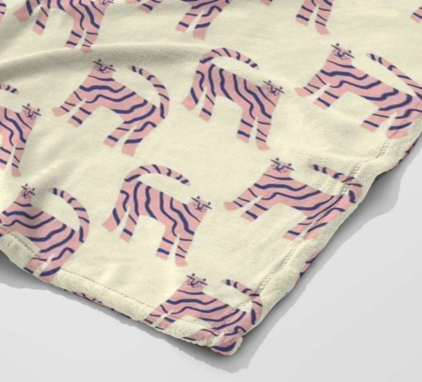 Pink Tiger Pattern fleece blanket by treechild