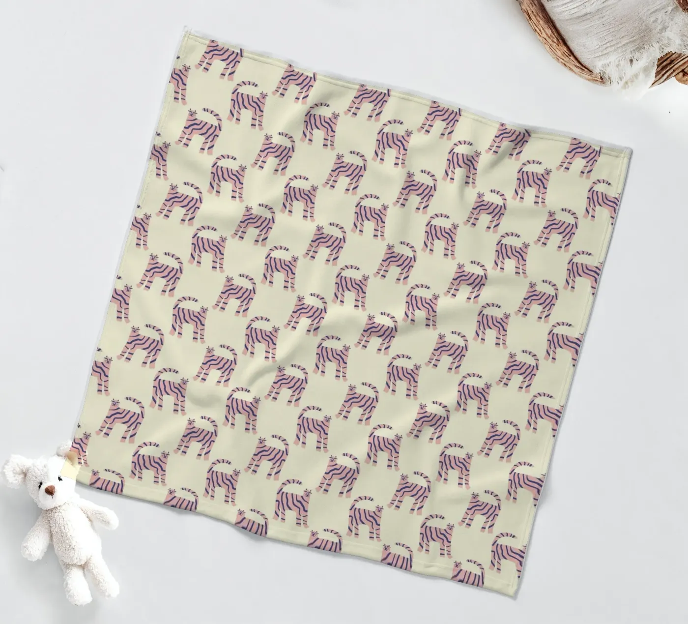 Pink Tiger Pattern fleece blanket by treechild