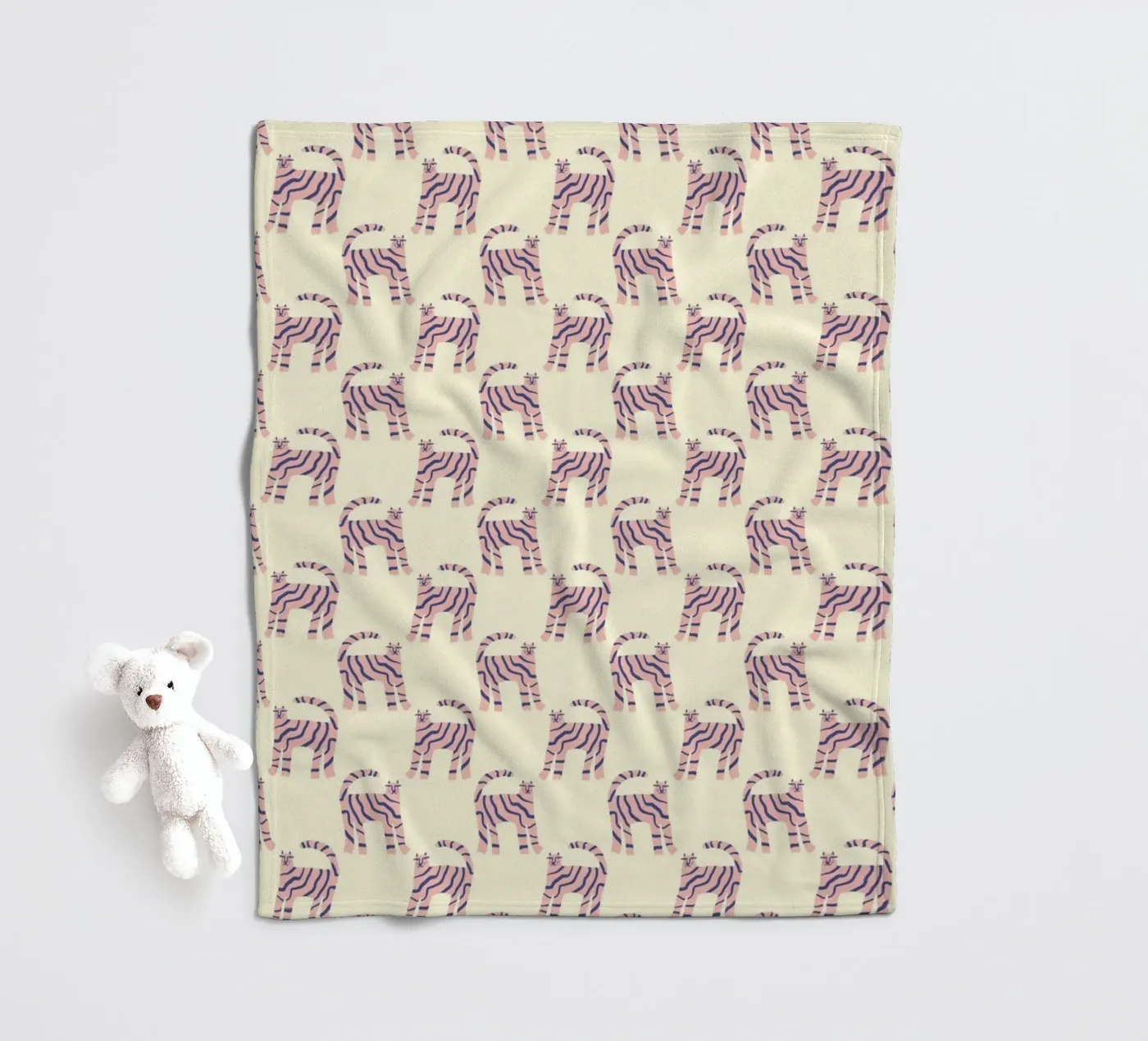 Pink Tiger Pattern fleece blanket by treechild