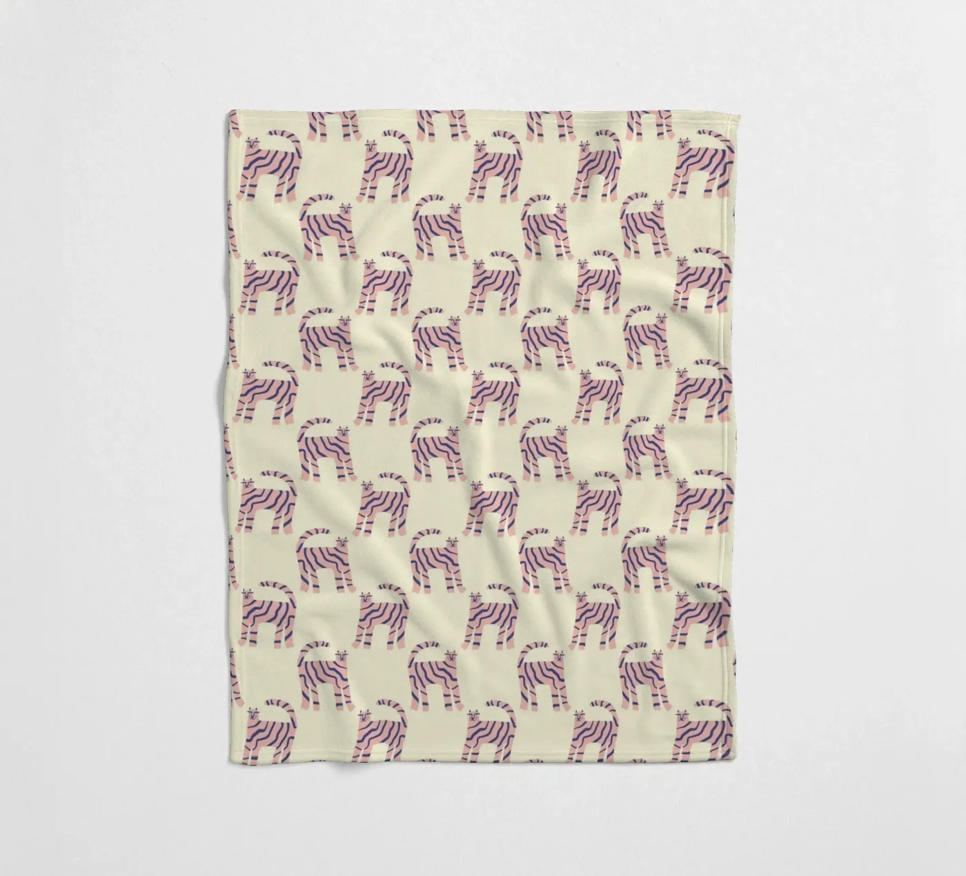Pink Tiger Pattern fleece blanket by treechild