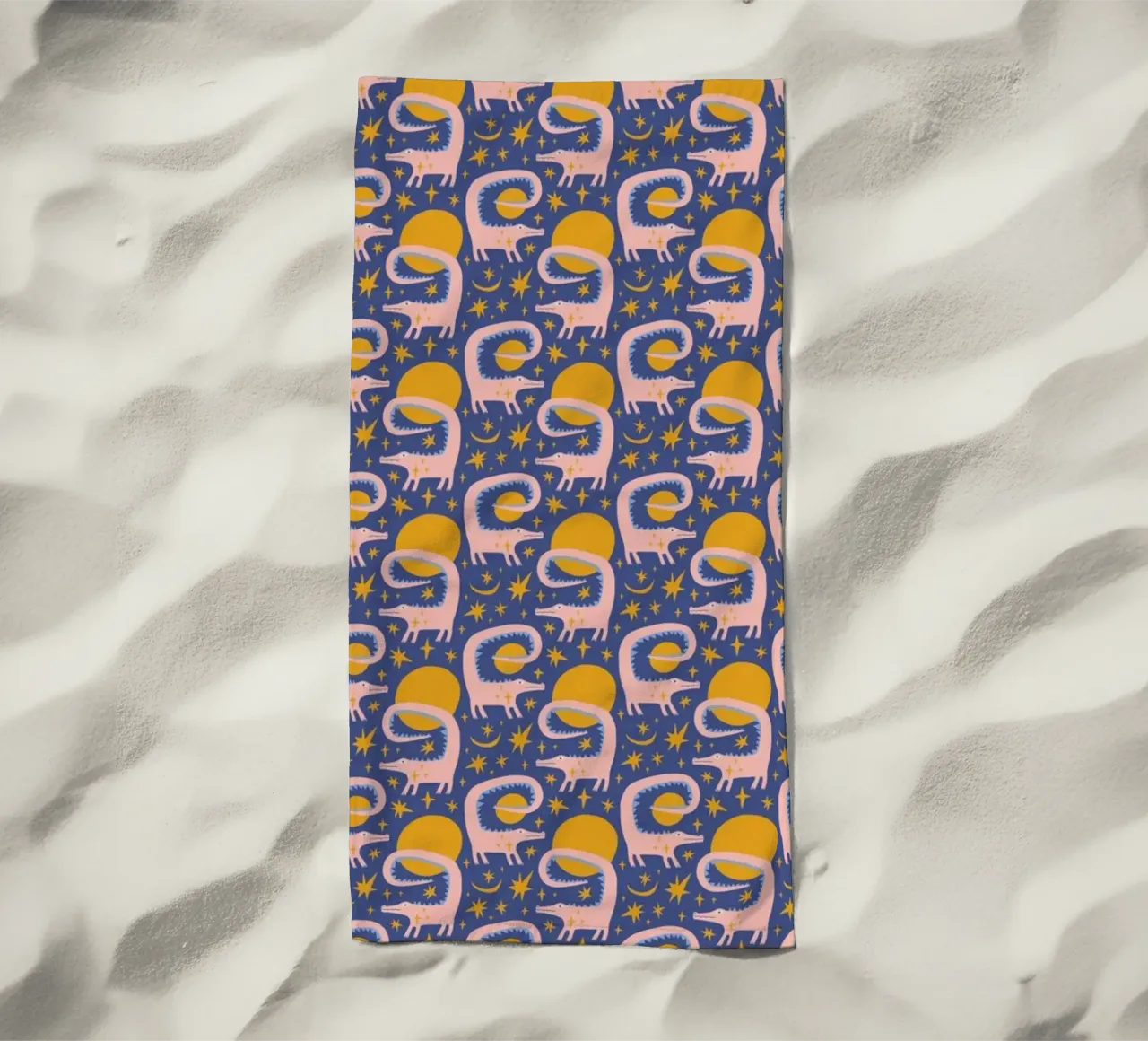 Pink Crocodile Pattern telo mare da treechild