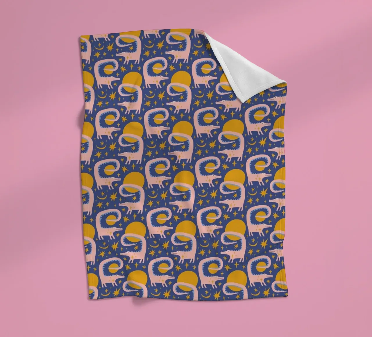 Pink Crocodile Pattern coperta in pile da treechild