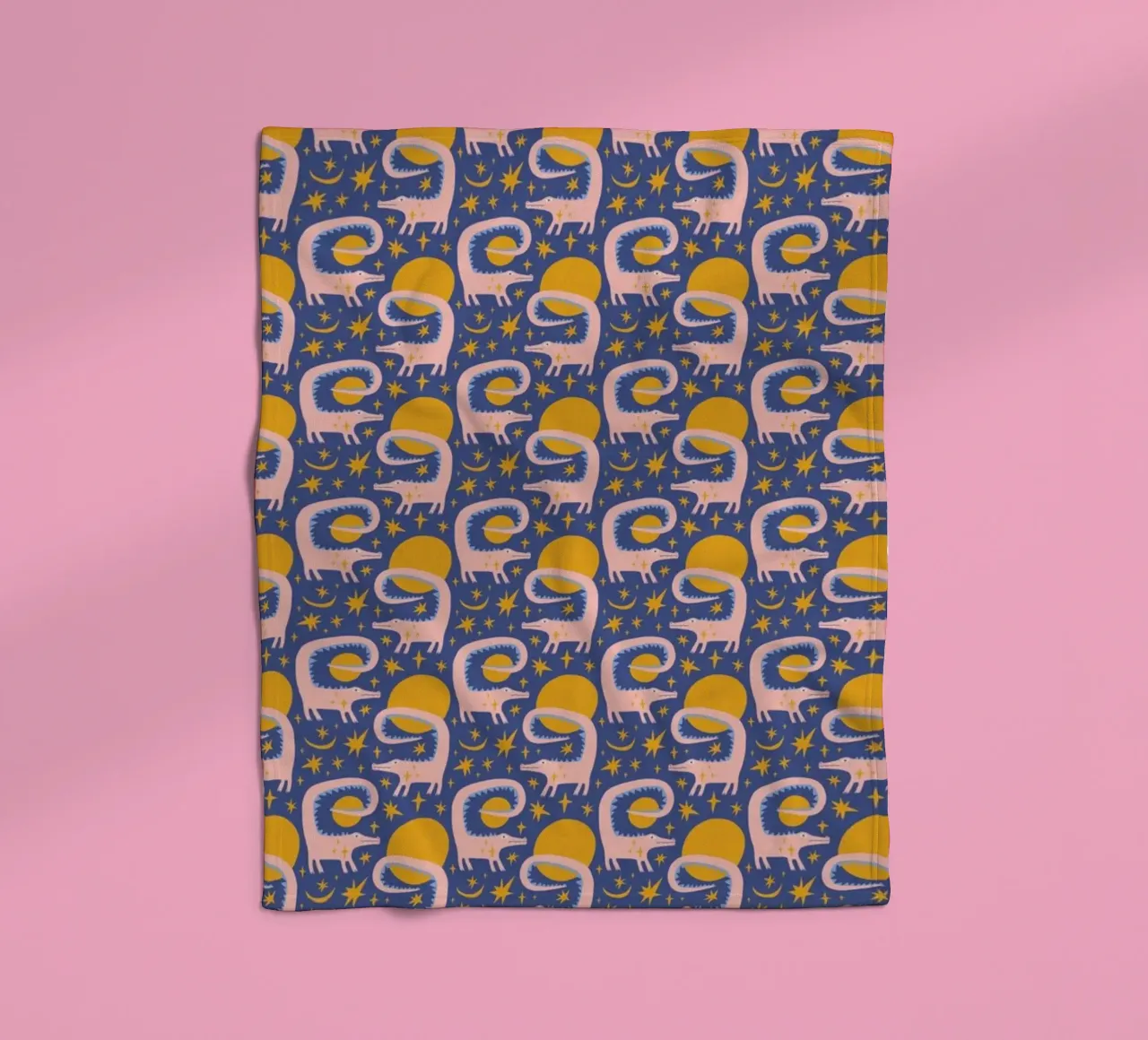 Pink Crocodile Pattern coperta in pile da treechild
