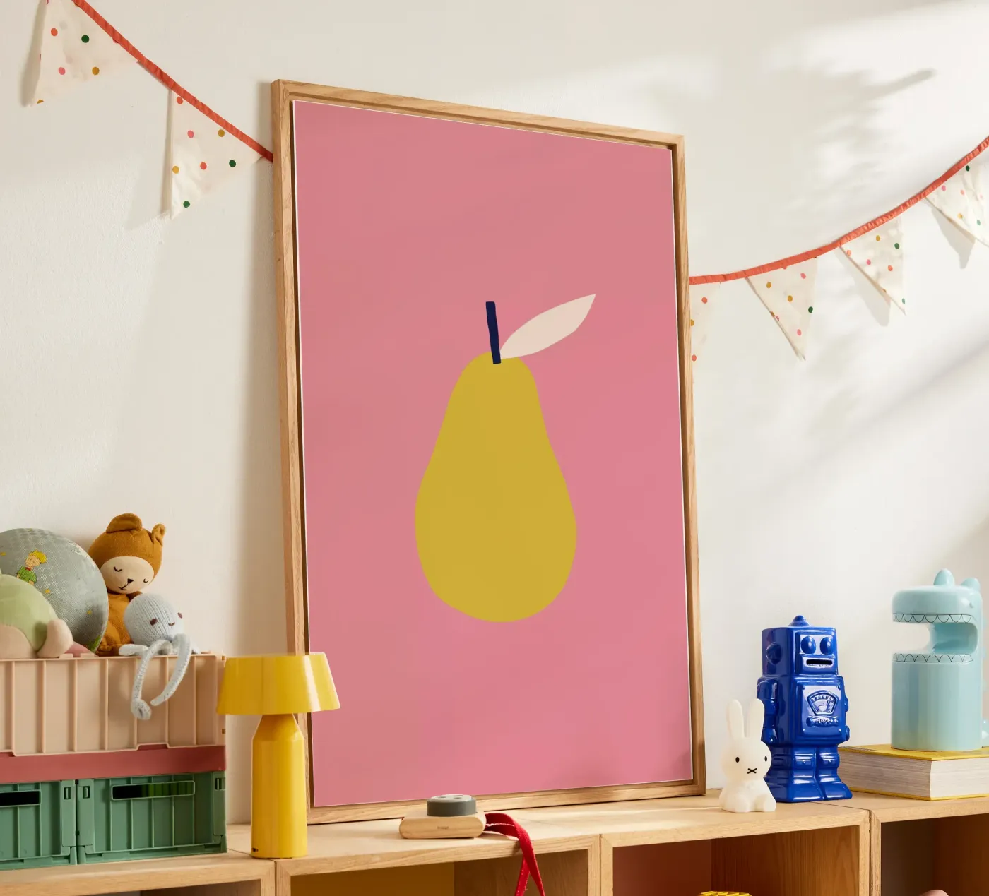 Gele peer acryl van Maren Gross