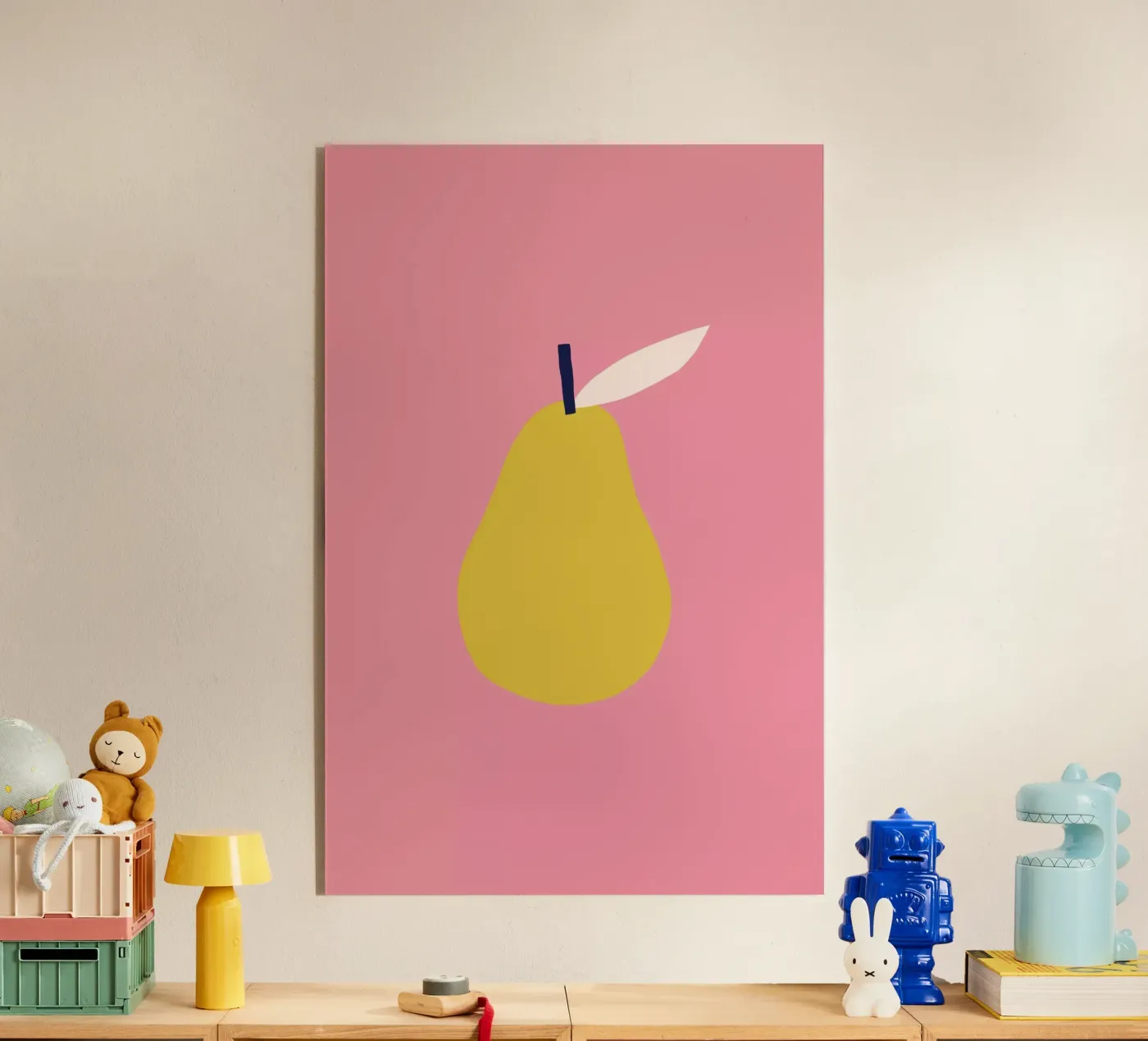 Gele peer acryl van Maren Gross