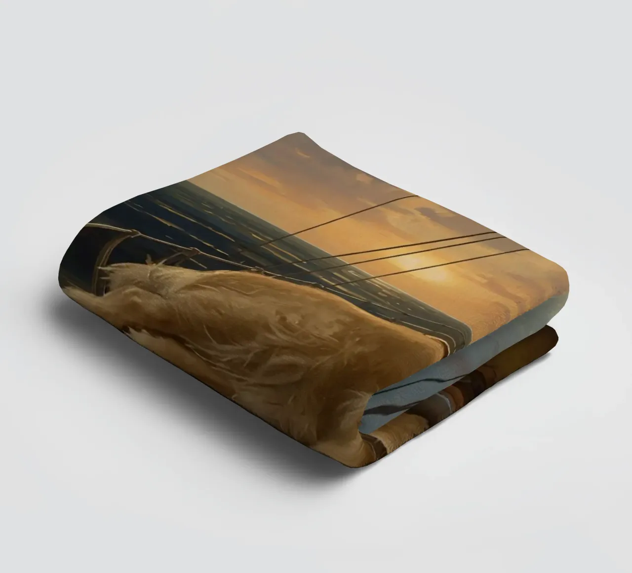 Golden Retriever ruht sich auf einem Segelboot aus, während ein Delphin springt Handtuch von DesignDoodle