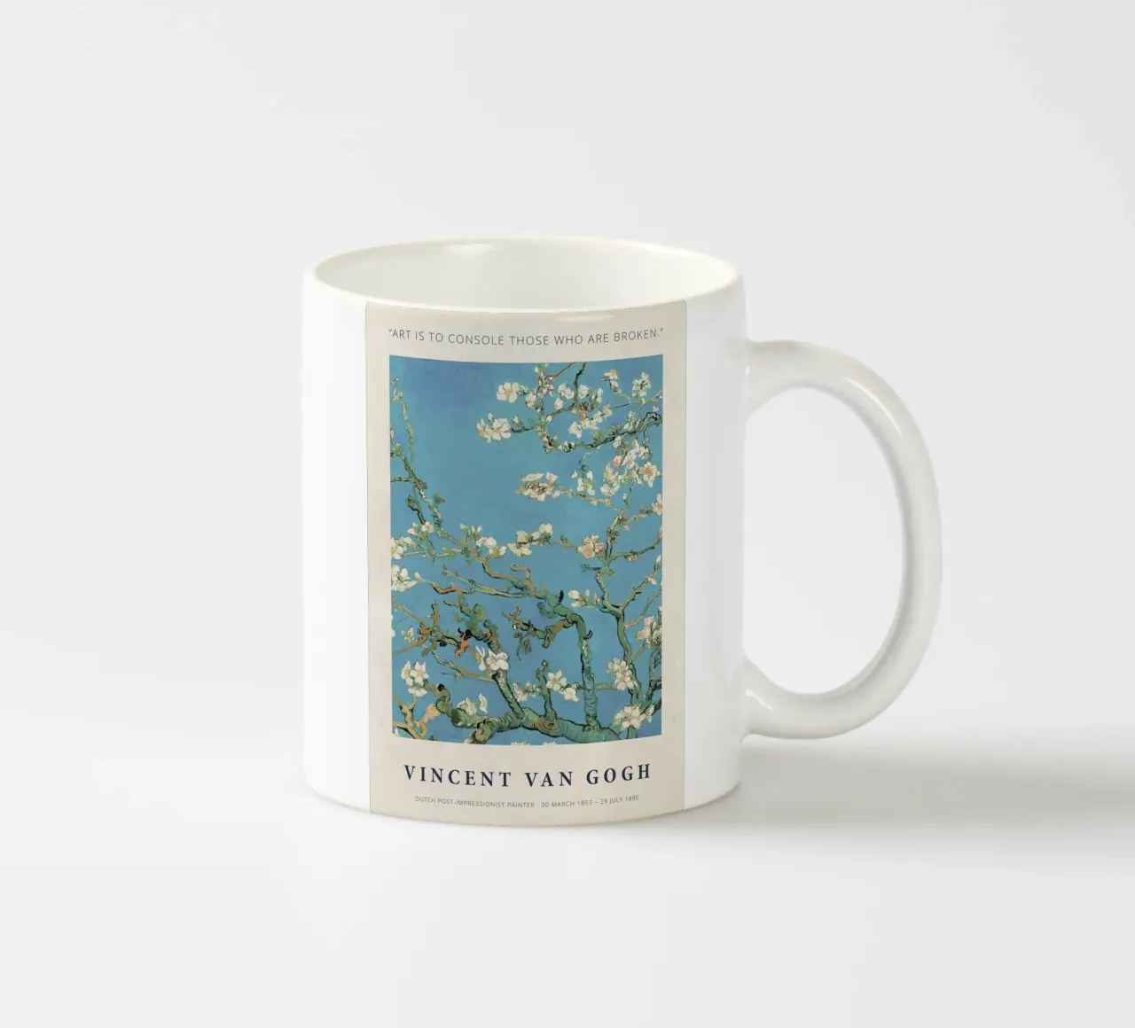 Art Is To Console Those Who Are Broken Keramik Tasse von janetlynn