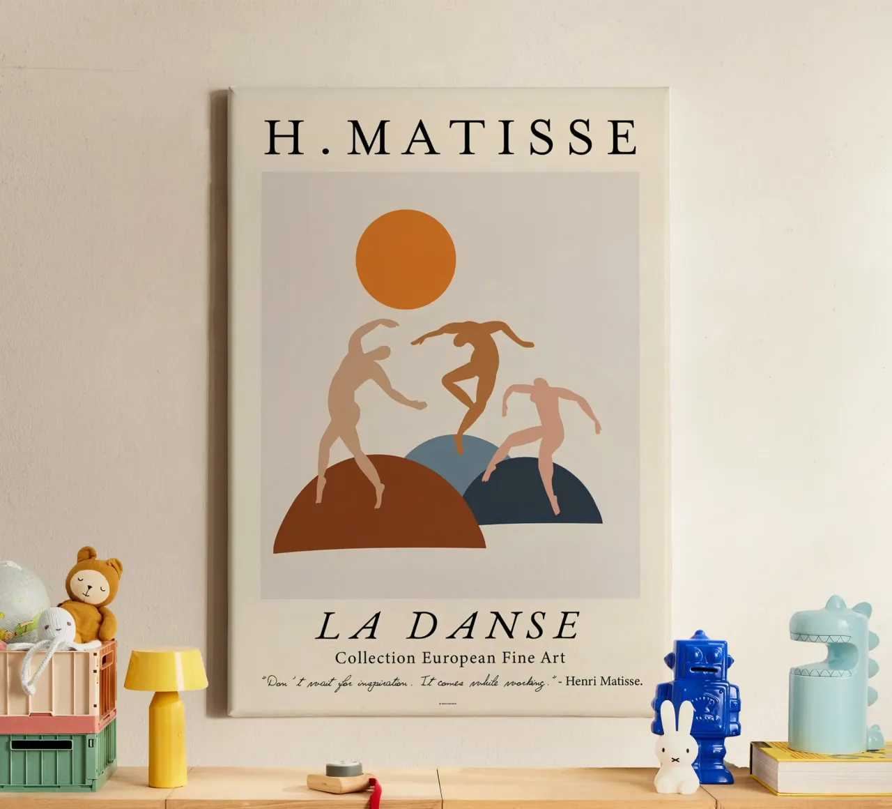 H. Matisse "La Danse" Moderne Abstracte Figuren Print canvas met Baklijst van homdeco