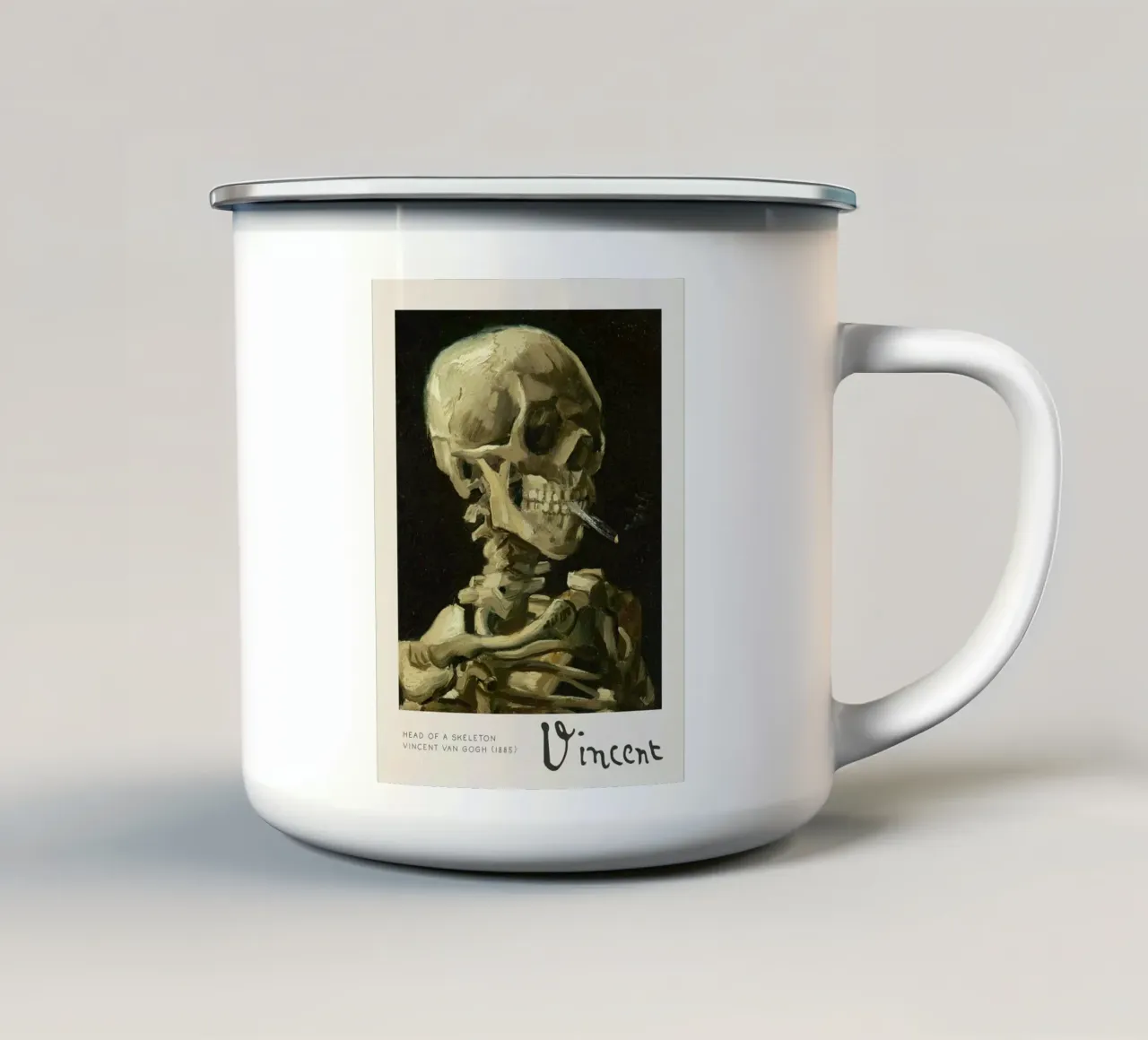 Head Of A Skeleton tazza in smalto da janetlynn