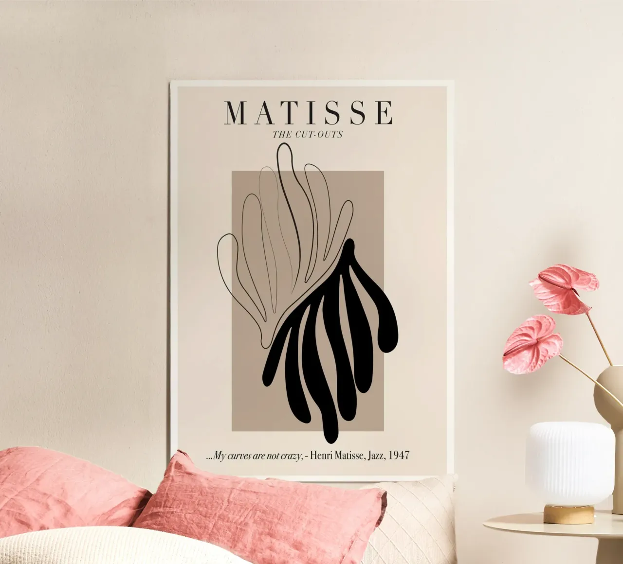 Matisse "De uitsnijdingen" Abstract Botanisch Lijnkunstwerk poster van homdeco