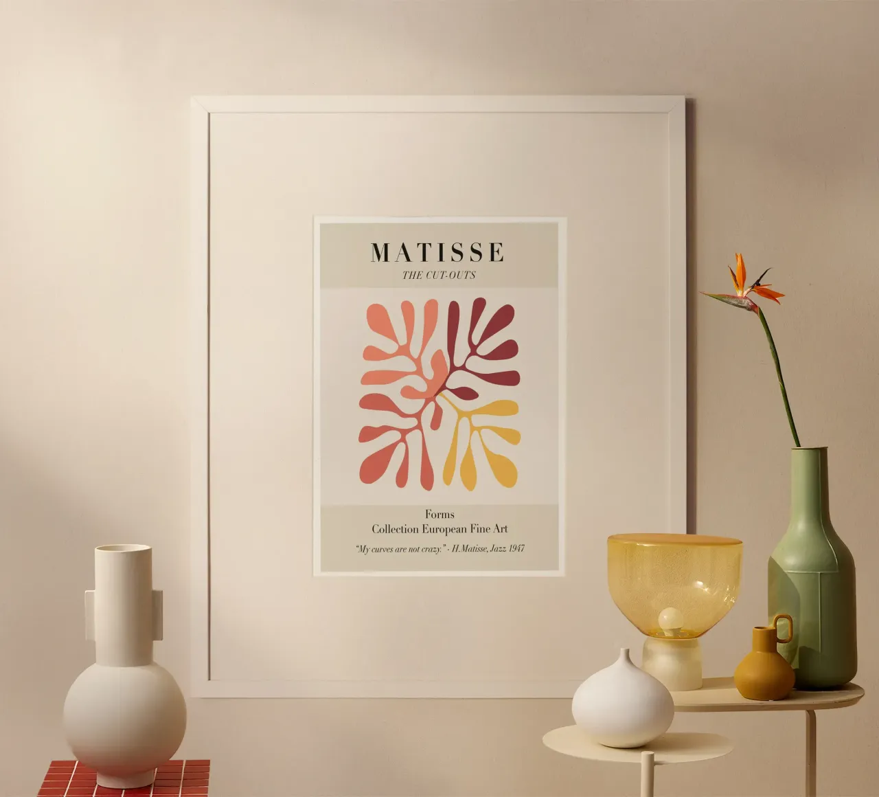 Matisse "The Cut-Outs" Forms - Abstract Botanical Art poster with plastic frame by homdeco