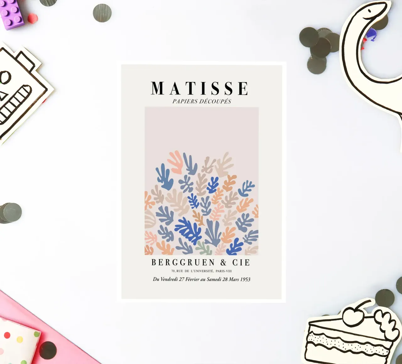 Matisse "Papiers Découpés" Mixed Botanical Forms Print Sticker von homdeco