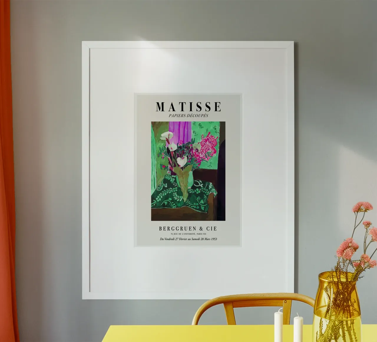 Matisse "Papiers Découpés", stampa di una vivace natura morta poster con telaio in alluminio da homdeco