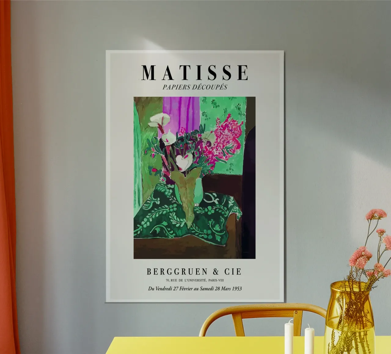 Matisse "Papiers Découpés", stampa di una vivace natura morta poster con telaio in alluminio da homdeco