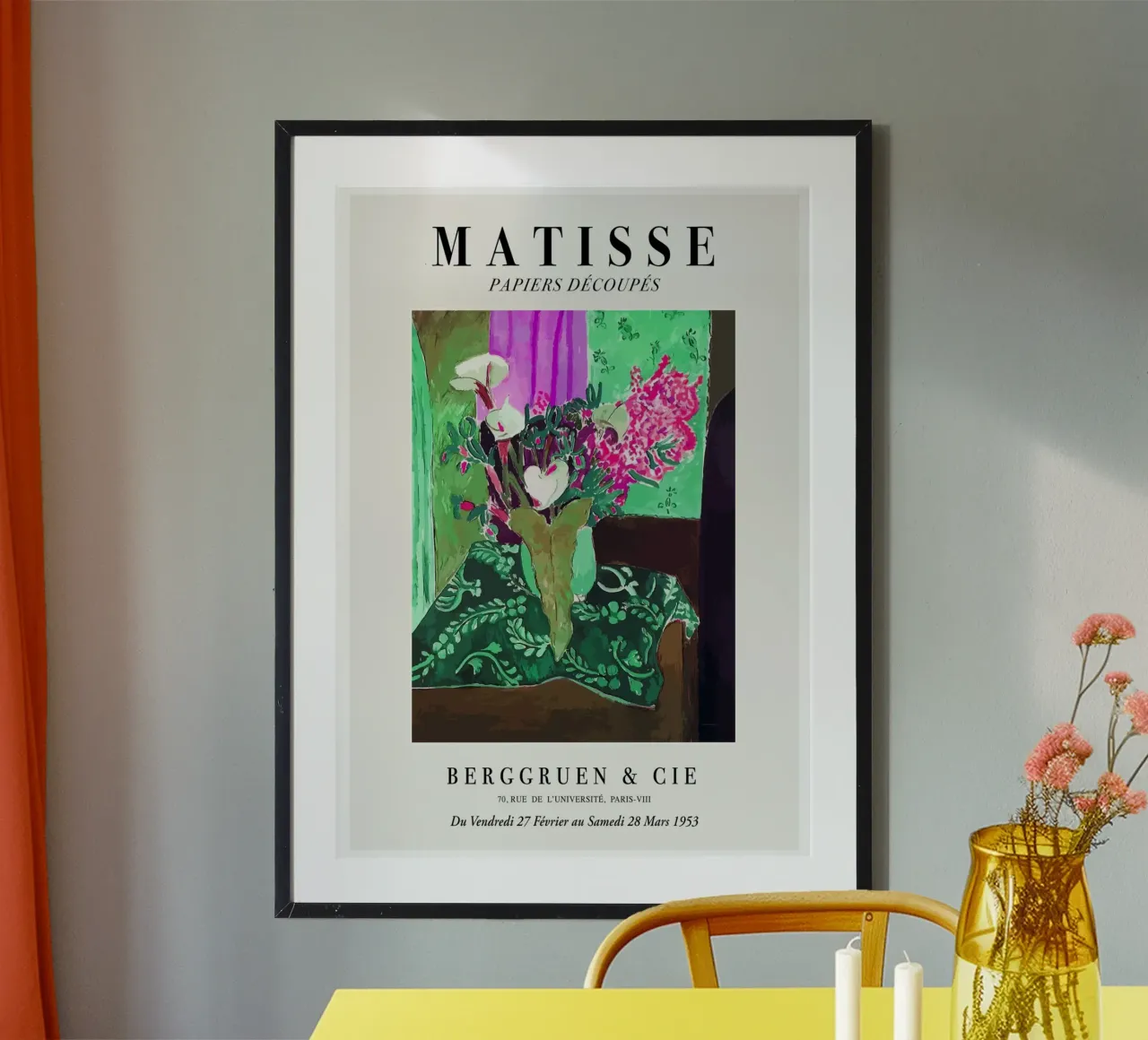 Matisse "Papiers Découpés", stampa di una vivace natura morta poster con telaio in alluminio da homdeco