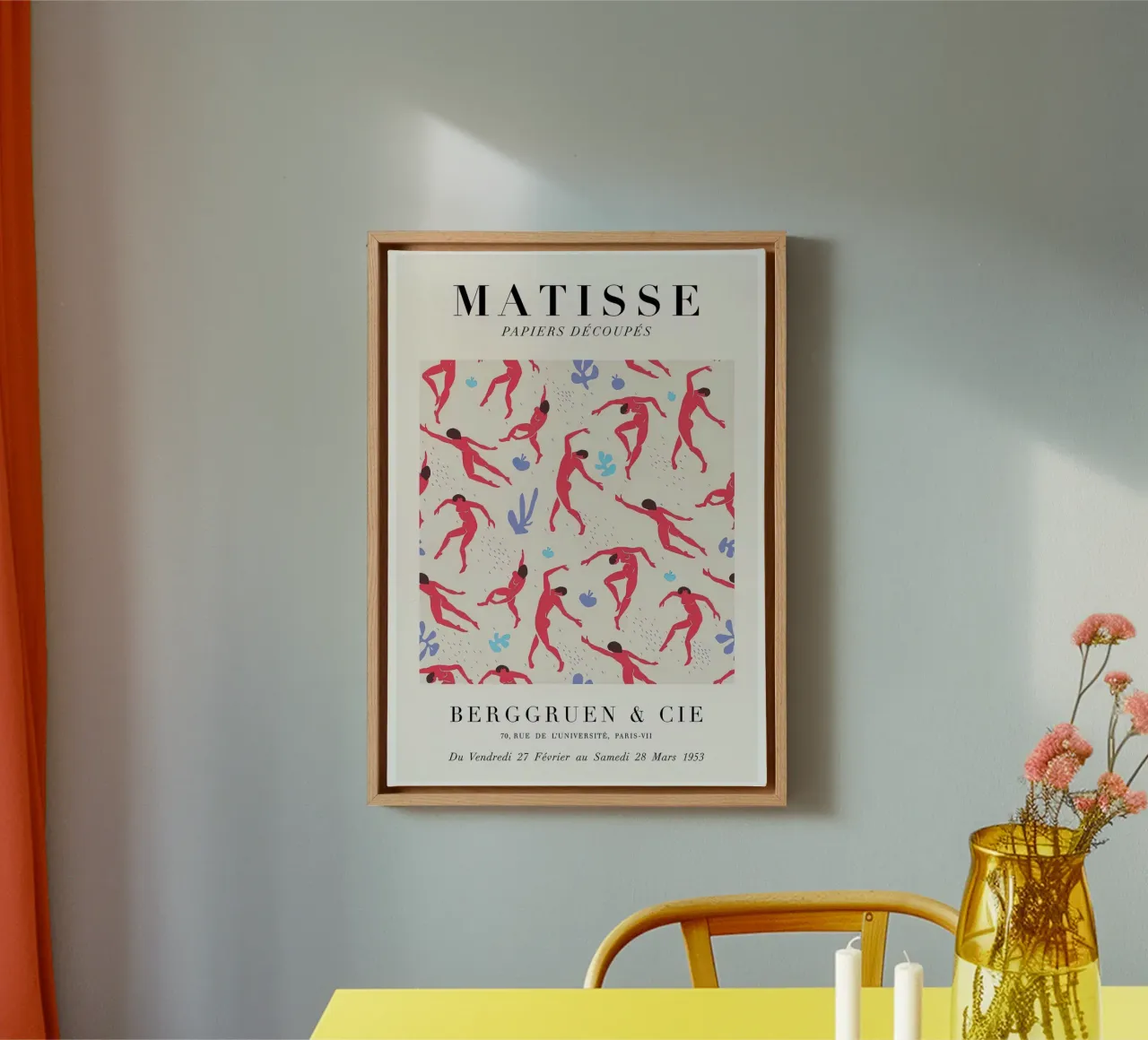 Matisse "Papiers Découpés" Dancing Figures Pattern Print canvas with Floater frame by homdeco