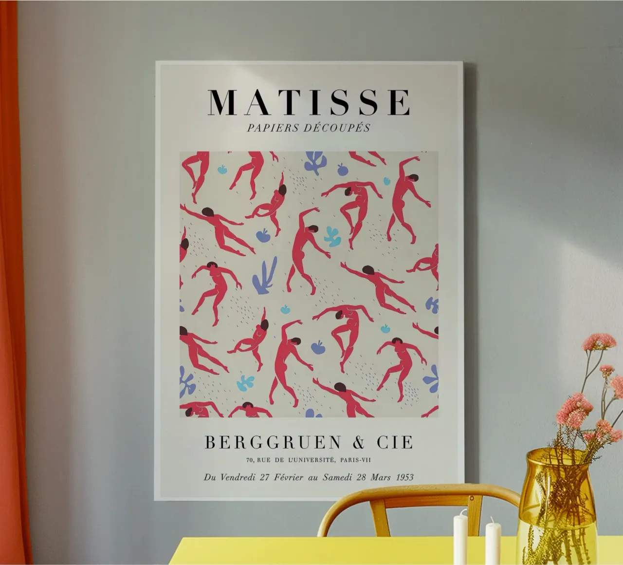 Matisse "Papiers Découpés" Dancing Figures Pattern Print canvas with Floater frame by homdeco
