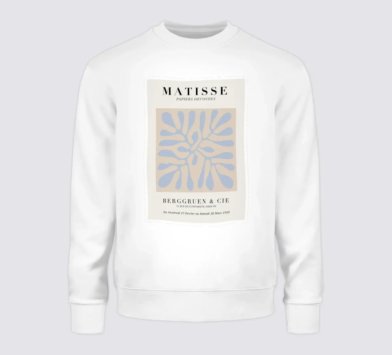 Matisse "Papiers Découpés" Blue & Beige Abstract Forms sweatshirt by homdeco