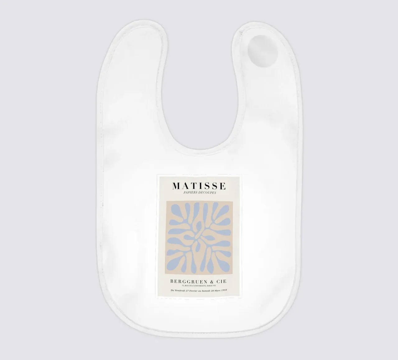 Matisse "Papiers Découpés" Blue & Beige Abstract Forms baby bib by homdeco