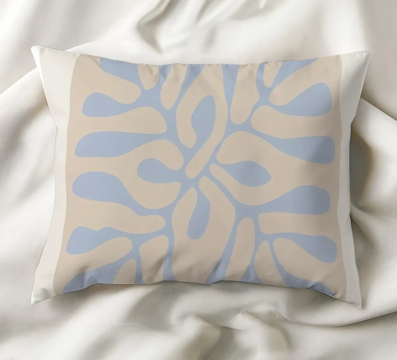 Matisse "Papiers Découpés" Blue & Beige Abstract Forms decorative cushion by homdeco