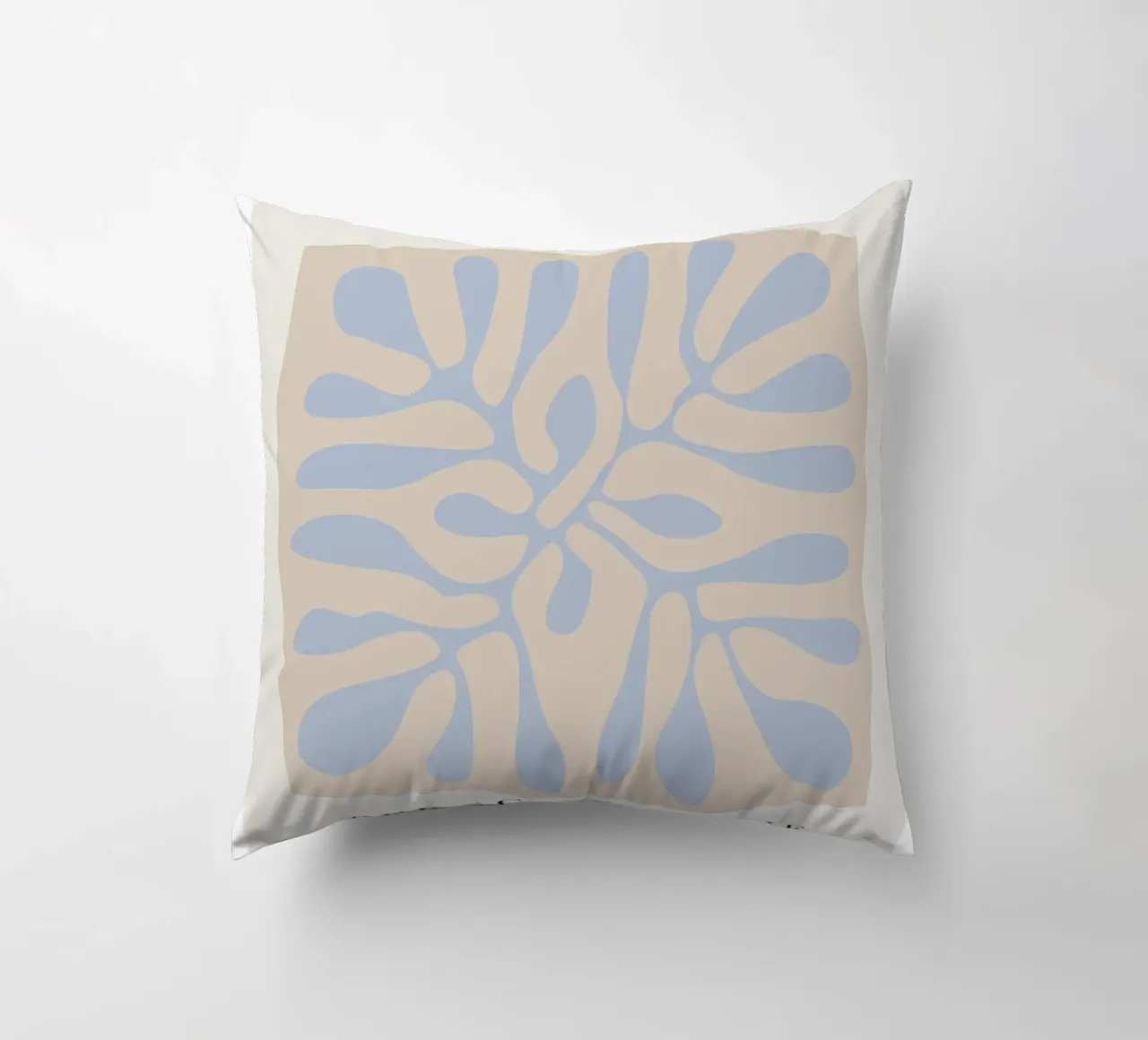 Matisse "Papiers Découpés" Blue & Beige Abstract Forms decorative cushion by homdeco