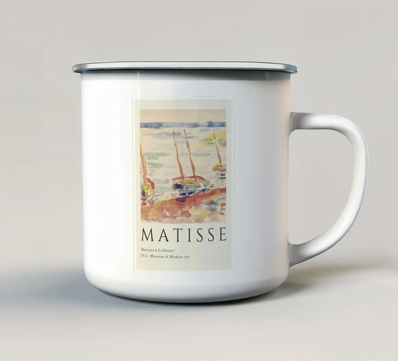 Matisse "Boote in Collioure" Fauvist Seascape Print Emaille Tasse von homdeco