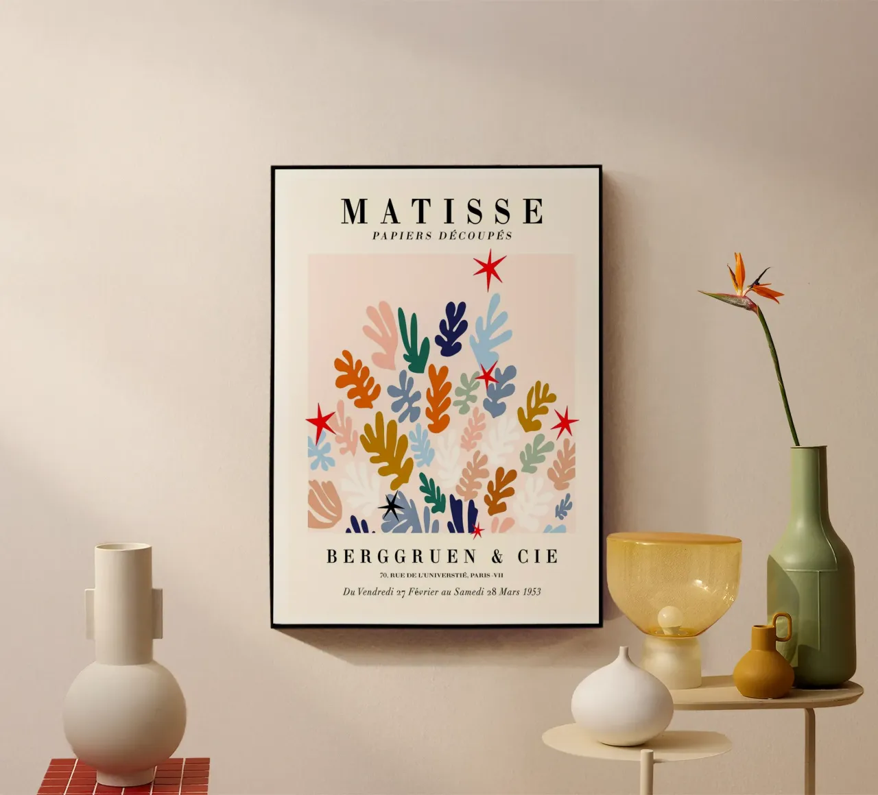 Matisse "Papiers Découpés" Vibrant Abstract Celebration Prin acrylic glass by homdeco