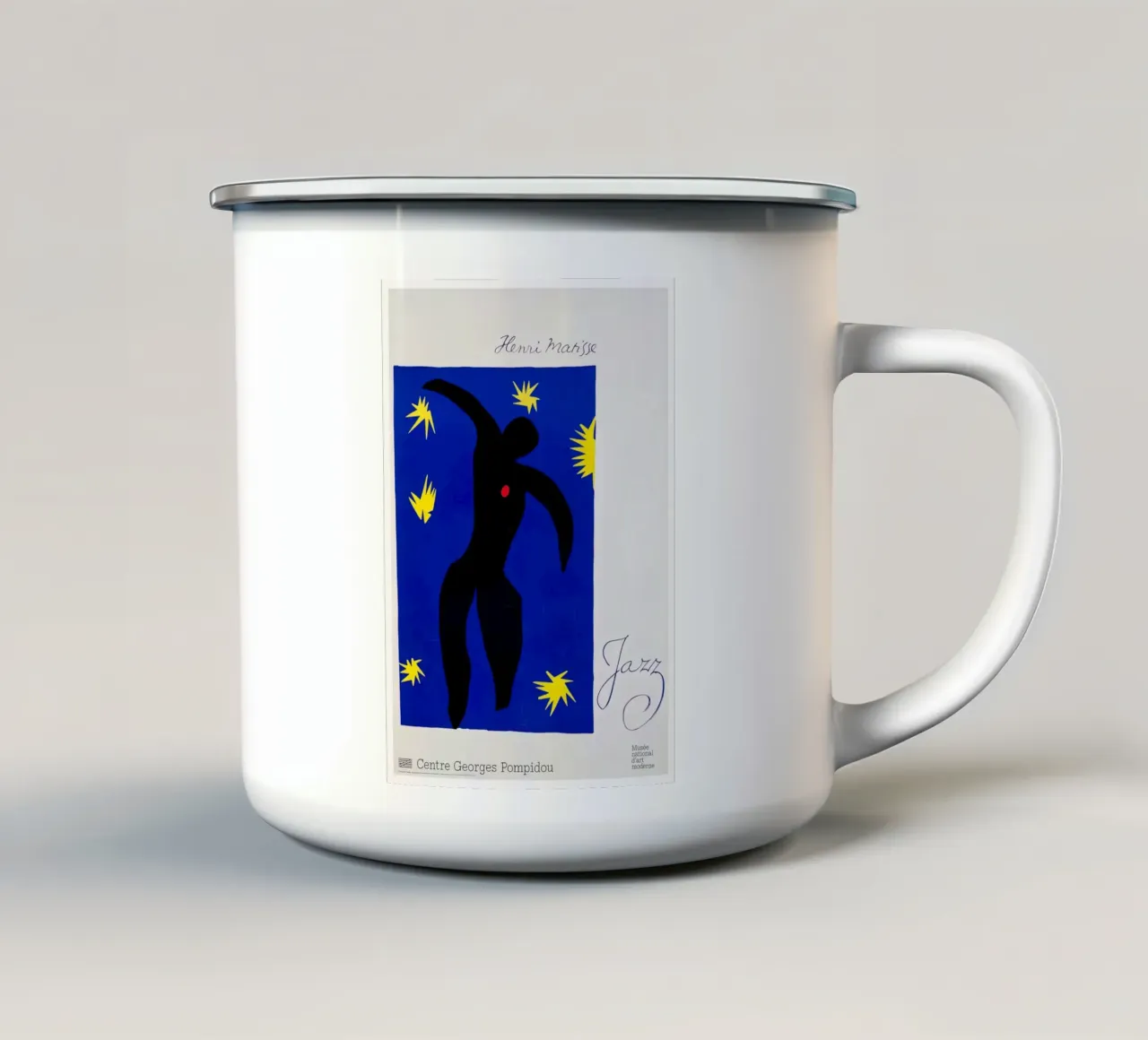 Matisse Jazz - Georges Pompidou Abstract Figure Print enamel mug by homdeco