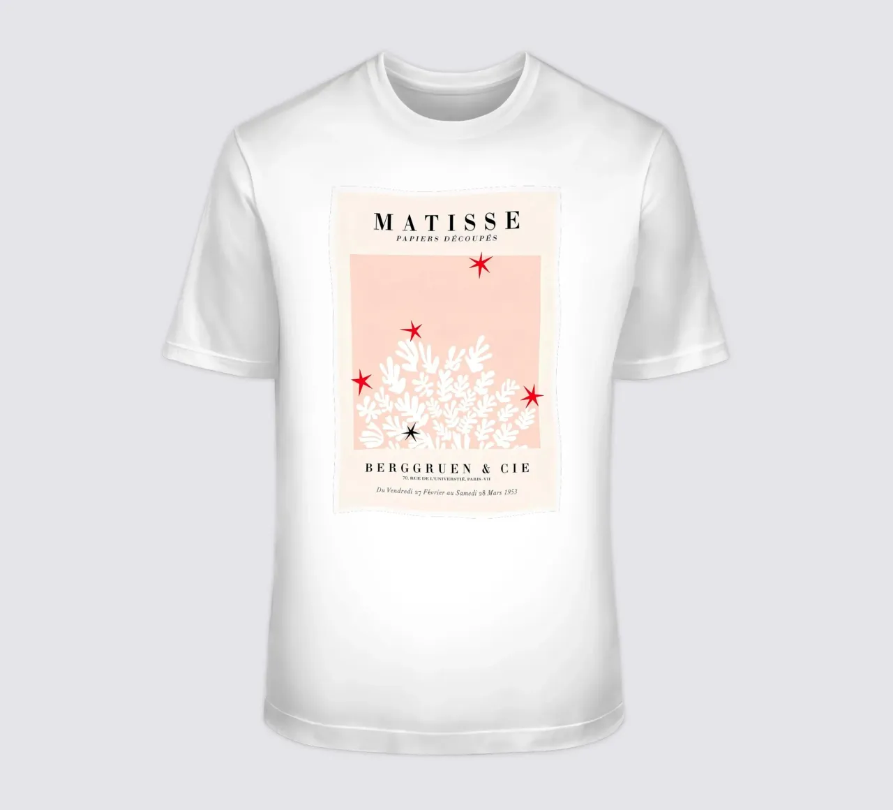 Matisse "Papiers Découpés" White Botanical Stars Print t-shirt by homdeco