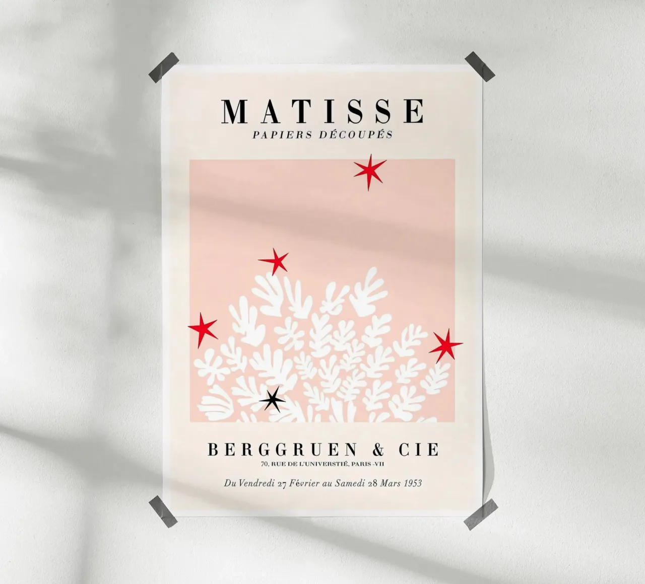 Matisse "Papiers Découpés" White Botanical Stars Print hahnemühle by homdeco