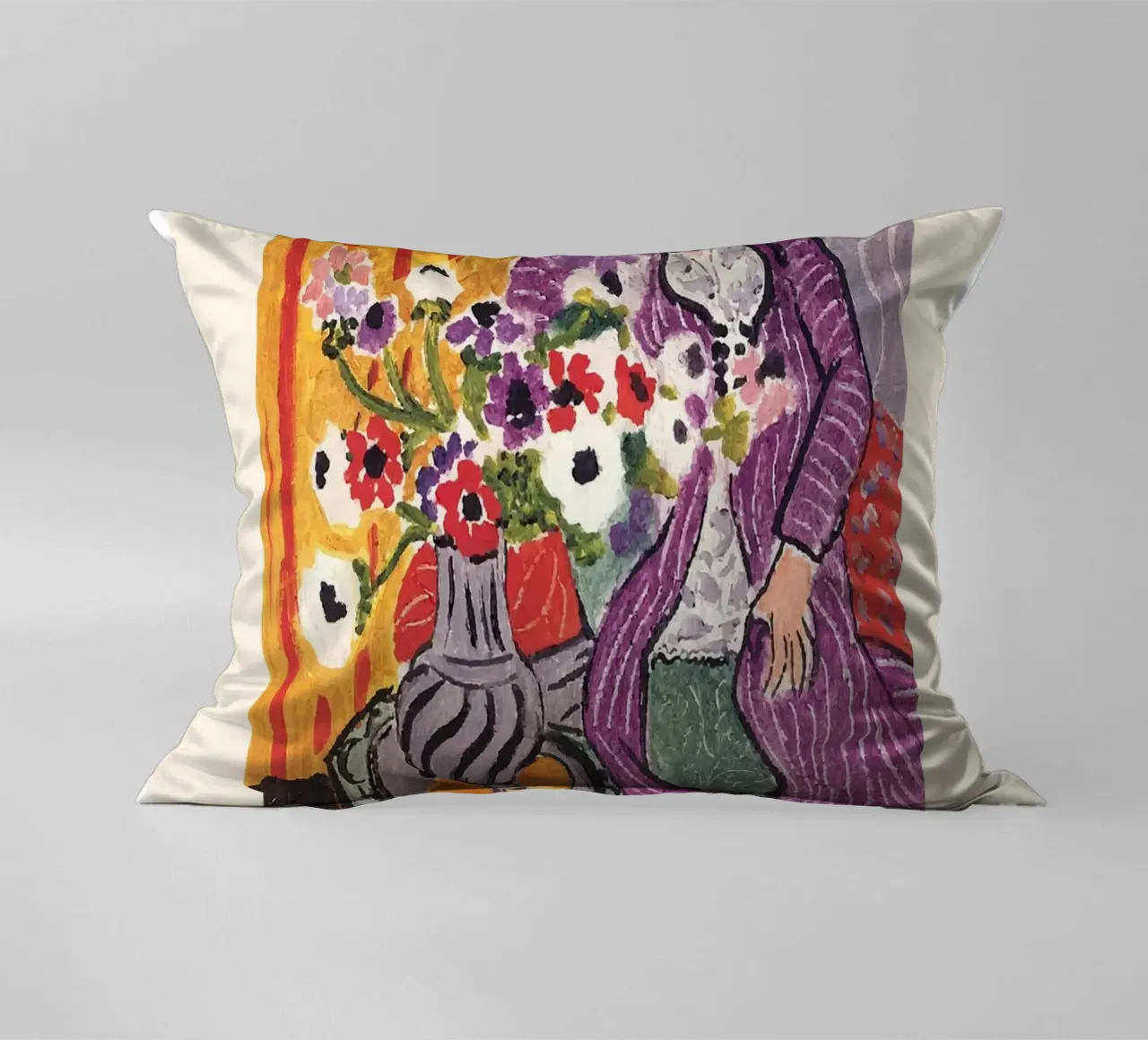 Matisse "Robe Violette et Anémones" 1937 Print decorative cushion by homdeco